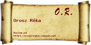 Orosz Réka névjegykártya